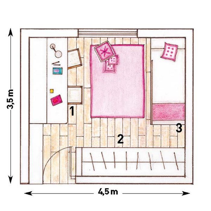 Планировка комнаты схема