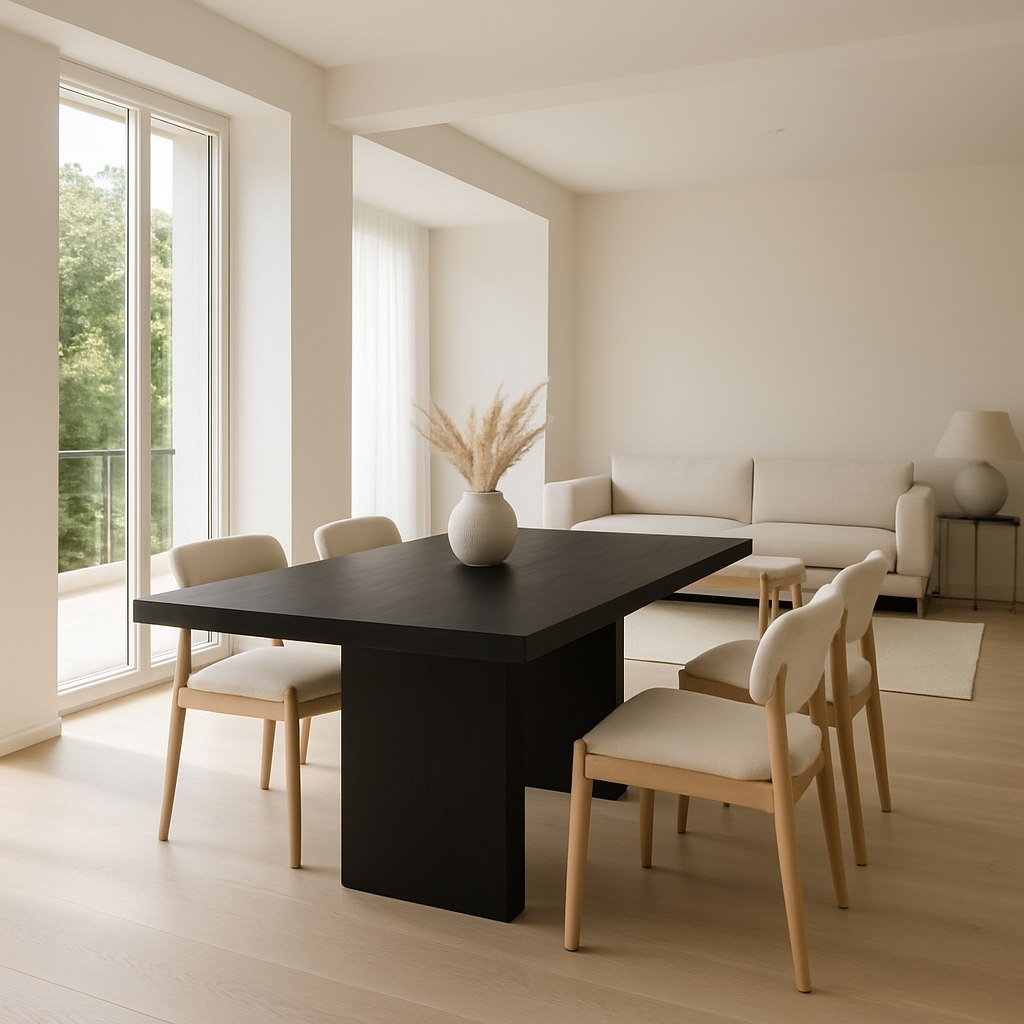 Смелый контраст: Обеденный стол как остров