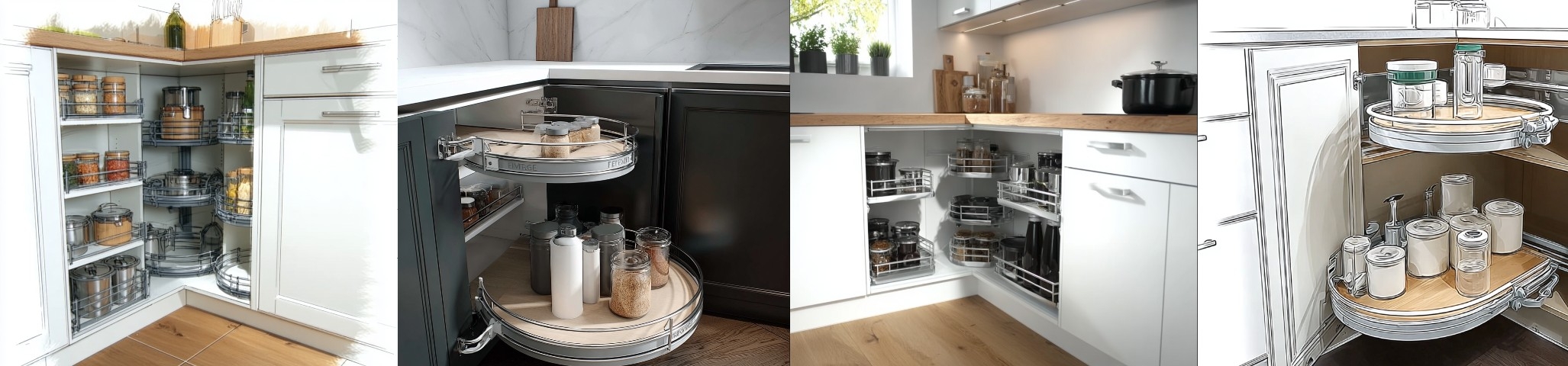 Угловые модули с системой Карусель