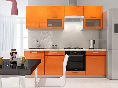 Кухонный гарнитур Базис длина 2,4 м цвет апельсин
