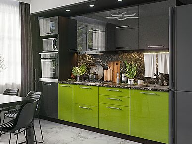Кухня София  с зелеными фасадами