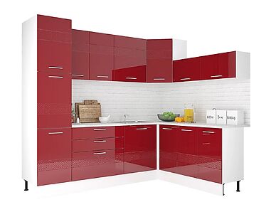 Красный кухонный гарнитур Люкс длина 2,5 м