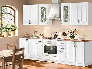 Кухня белого цвета Базис-Классика длина 2,8 м