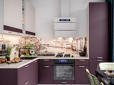 Кухня Грейс длина 2,6 м сиреневого цвета
