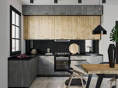 Кухонный гарнитур Хелмер длина 3 м в стиле минимализм