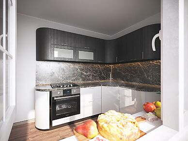 Кухня Валерия-М длина 2,4 м коричневого цвета