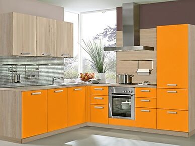 Кухонный гарнитур Базис Вудколор длина 2,6 м цвет апельсин