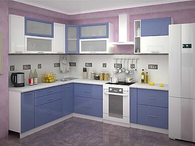 Кухня фиолетового цвета Базис длина 2,1 м